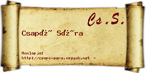 Csapó Sára névjegykártya