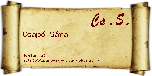 Csapó Sára névjegykártya