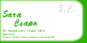 sara csapo business card